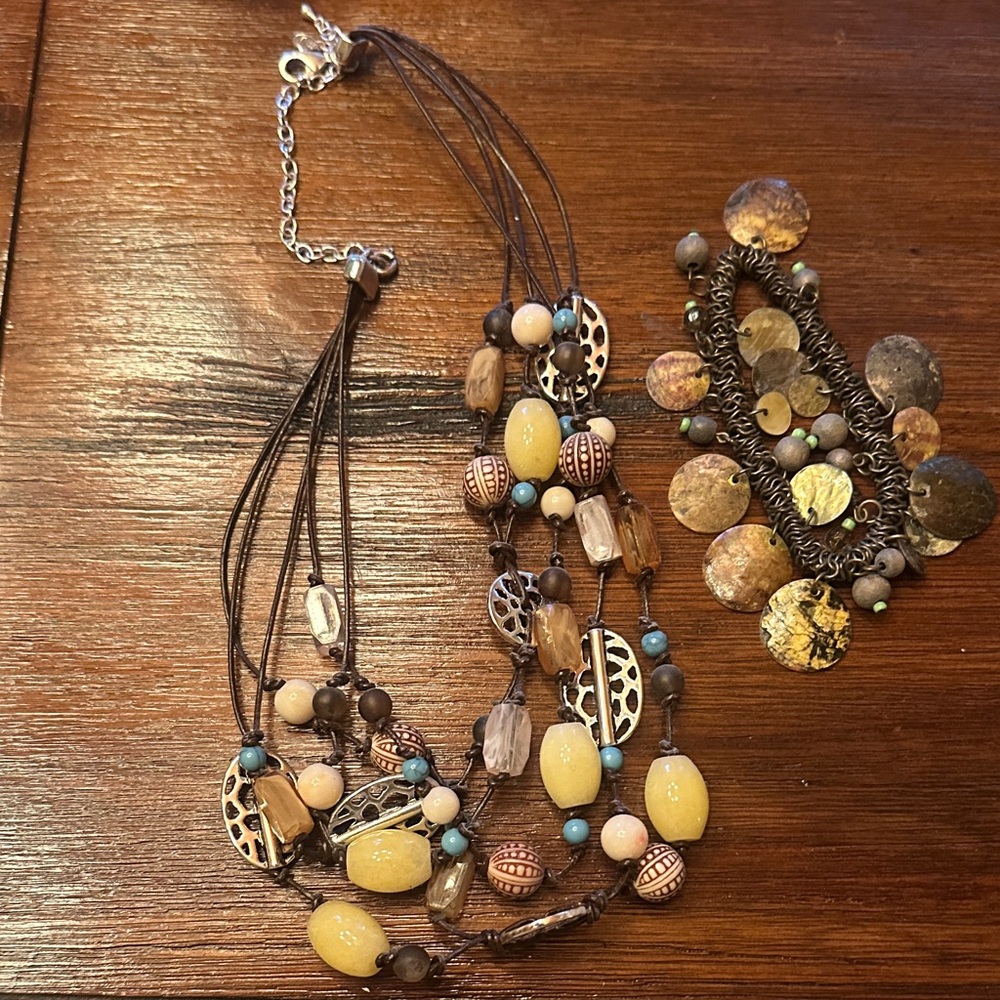 Elegant Multi-Strand Beaded Necklace and Bracelet Set
